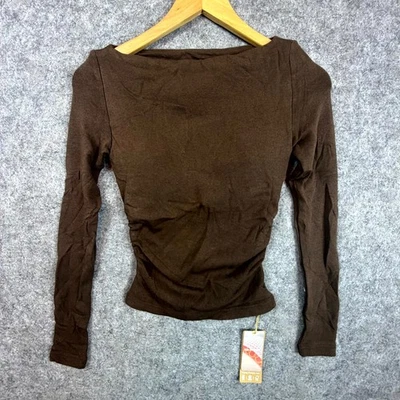 Top Brami OGL Move Eco Mousse ProWarm Moderno Lateral Acanalado Cuello Barco Mujer XS Marrón Foto 1 de 4