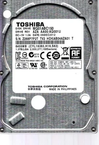 MQ01ABC150 HDKAB04AZA01 T AZA AA00/AQ001U 1,5TB DEZ 2012 PHILIPPINEN TOSHIBA - Bild 1 von 3