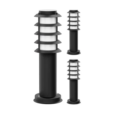 Pollerleuchte PORU für außen, IP44, Gitter, 39cm, edelstahl, inkl. E27 Lampe - Bild 1 von 4