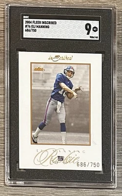 2004 Fleer Inscribed #76 Eli Manning Rookie #/750 MINT SGC 9 - Image 1 of 2