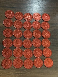 30 2025 BACCHUS SHAQUILLE O’NEAL Red Aluminum Doubloons- Mardi Gras Krewe Favor - Picture 1 of 3