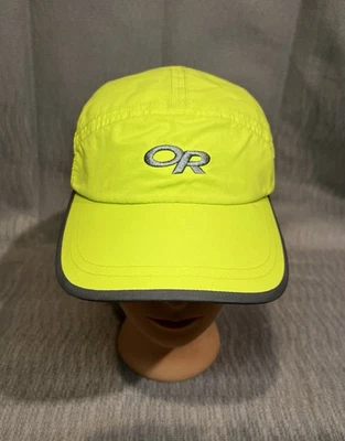 Gorra Outdoor Research Swift gris amarillo neón malla transpirable 5 paneles para correr Foto 1 de 4