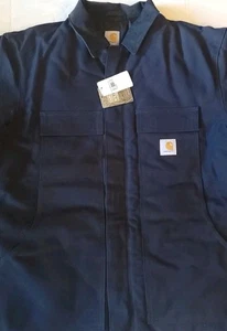 NWT Carhartt Jacket Mens Navy Firm Duck Insulated Traditional Coat Loose Fit - Picture 1 of 9