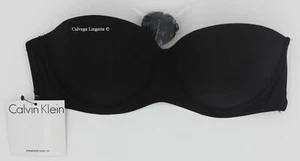 Nuevo con etiquetas Calvin Klein F3769 sin tirantes, camiseta, sujetador de encaje push-up, negro (001) - Imagen 1 de 5