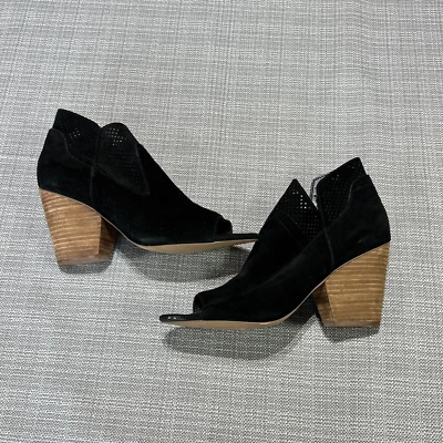 Botas Steven by Steve Madden para mujer 10 negras gamuza punta abierta recortes sin cordones Foto 1 de 4