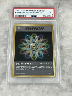 Pokemon Rainbow Energy Team Rocket Japanese Holo Rare PSA 5 EX - Image 1 of 2