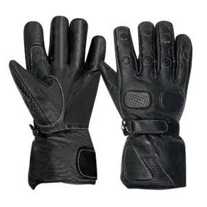 Herren Leder Motorrad Handschuhe Biker Motorrad Sport winddicht Knöchel Handschuhe - Bild 1 von 3