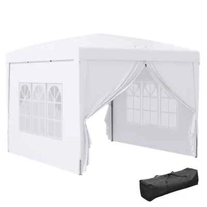 Gazebo Pop Up 3 x 3 m, chapiteau de tente de fête de mariage avec sac de transport - Photo 1/11
