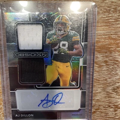 2020 Panini Obsidian AJ Dillon #RJI-26 RPA Rookie Jersey Ink Patch Auto #/150 - Image 1 of 4