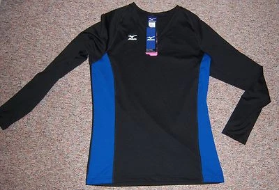 Camisa Top MIZUNO Negra Azul DryLite Manga Larga Voleibol Elastizada Grande Nueva con Etiquetas Foto 1 de 3