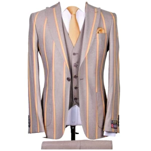 Dusty and Peace Striped 3-Piece Suit 42s - 50L, Slim Fit - NEW - Picture 1 of 2