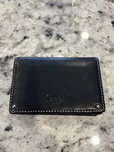 Coach Unisex Leather Snap Closure Bigold Wallet Black - Picture 1 of 3