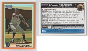 2010 Bowman Chrome Prospects Orange Refractor /25 Brayan Villarreal #BCP147