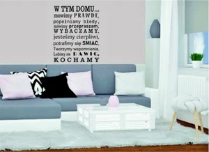 Polskie naklejki na sciane cytaty W tym Domu pegatina de pared En esta casa - Imagen 1 de 9
