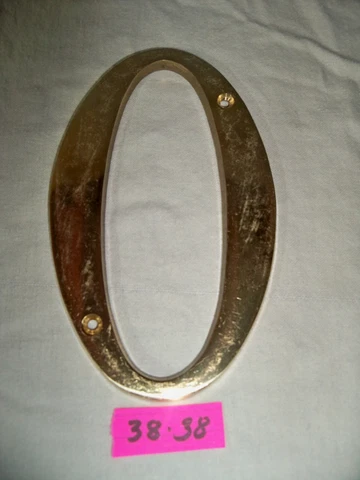 Vintage Solid Brass Letter Initial "O" Door Wall Address Sign 6" inch Cover