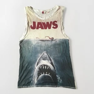Jaws Divided H&M Cotton Lightweight Sleeveless Tank Top-Shirt Shark Sz Small - Picture 1 of 6