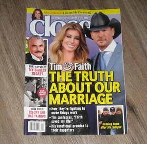 Closer magazine TIM McGRAW Burt Reynolds JULIA CHILD Tony Dovolani COLIN FIRTH - Picture 1 of 3