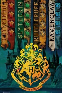 HARRY POTTER - MOVIE POSTER / PRINT (HOUSE FLAGS) (SIZE: 24" x 36") - Bild 1 von 1