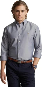 $138 Polo Ralph Lauren Men's Classic Fit Performance Oxford Shirt, Grey, XS - Picture 1 of 3