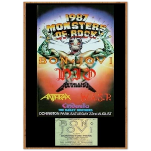 MONSTERS OF ROCK DONINGTON PARK UK 1987 WITH TICKET Classic Semi-Glossy Paper Po - Picture 1 of 5