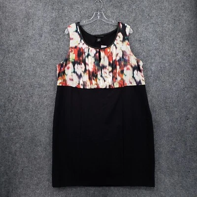 Lane Bryant Dress Womens 22 Plus Black Sheath Floral Pleated Sleeveless NEW - Image 1 of 4