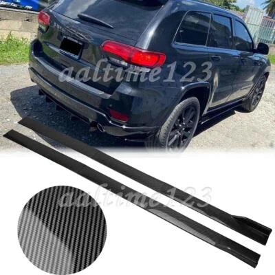 For Jeep Grand Cherokee 2010-2023 Carbon Fiber Side Skirts Extension Lip Panels Foto 1 de 4