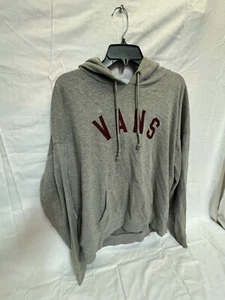 Vans Hoodie Men's Large Heather Gray Logo Kangaroo Pockets Long Sleeve Pullover - Picture 1 of 6