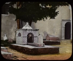 ANTIQUE Magic Lantern Slide TOMB OF MARABOUT ALGIERS C1890 PHOTO ALGERIA - Picture 1 of 2