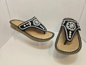 Alegria Vanessa schwarze bestickte Zehenstegsandalen Damengröße 40 9,5 - 10 - Bild 1 von 12