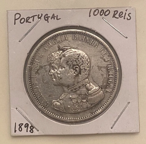 Portugal 1000 reis 1898 silver Cover