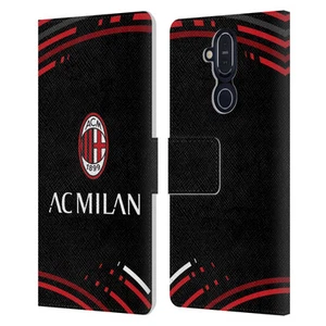 OFFICIAL AC MILAN CREST PATTERNS LEATHER BOOK CASE FOR MICROSOFT NOKIA PHONES - Picture 1 of 13