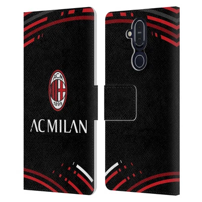 OFFICIAL AC MILAN CREST PATTERNS LEATHER BOOK CASE FOR MICROSOFT NOKIA PHONES - Image 1 of 4