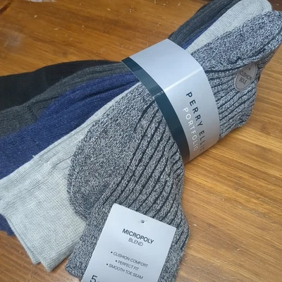 Calcetines cómodos acolchados Perry Ellis Portfolio mezcla micropolios - talla de zapato 7-12 Foto 1 de 3