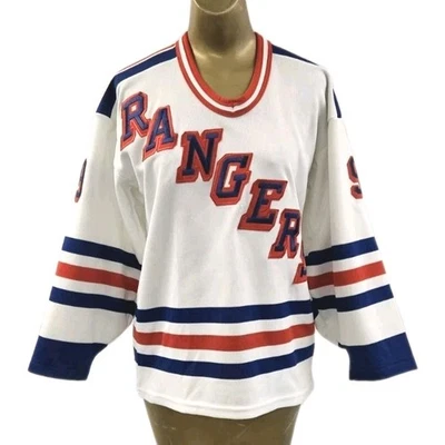 Camiseta deportiva de hockey de colección para niños jóvenes L/XL New York NY Rangers Wayne Gretzky CCM Foto 1 de 4