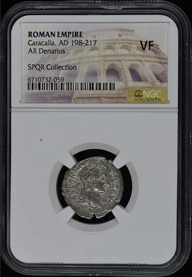 Caracalla, AD 198-217 ROMAN EMPIRE AR Denarius NGC VF20 - Image 1 of 2