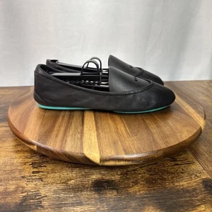 TIEKS by Gavrieli Women's Size 6 Black Leather Ballet Foldable Flats Slip On - Picture 1 of 7