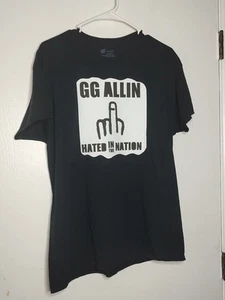 GG Allin Hated in the Nation T-Shirt L Punk Rock Tee Black Old School Unisex VTG - Picture 1 of 3