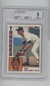 1984 Topps Tiffany Don Mattingly Rookie Card #8 BGS 9 Gem Mint SSP RC .5 AWAY NY - Picture 1 of 2