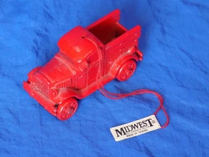 MIDWEST of Cannon Falls Cast Metal RED PICKUP TRUCK Christmas Ornament - Picture 1 of 5