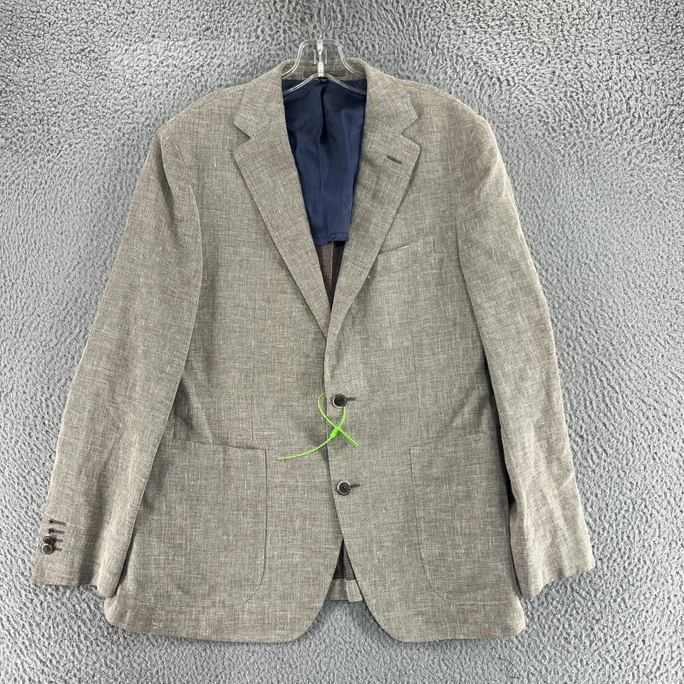 Blazer Suitsupply Para Hombres 40S Beige Abrigo Deportivo Algodón Lino Seda Chaqueta Informal Foto 1 de 4