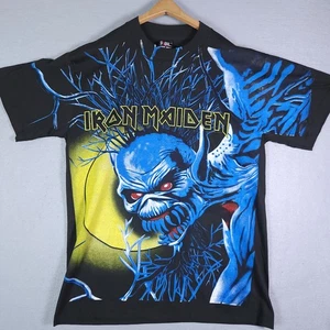 Iron Maiden Shirt Mens XL Black Modern All Over Print AOP Metal Band Streetwear - Picture 1 of 7