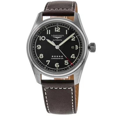 Novo Relógio Masculino Longines Spirit Automático Mostrador Preto Pulseira de Couro L3.811.4.53.0 - Imagem 1 de 4