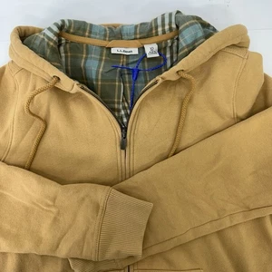 L L Beans Womans 1912 Sweatshirt Flannel Lined Hoodie Jacket Full Zip XS READ - Picture 1 of 15