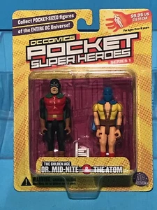 ¡JUEGO DE FIGURAS DE ACCIÓN DC DIRECT POCKET SUPER HEROES DR. MID-NITE & THE ATOM! Casi nuevo! - Imagen 1 de 2