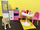 Barbie Möbel Küche mit Funktionen,Kühlschrank ￼Lebensmittel , Tisch , Stühle,