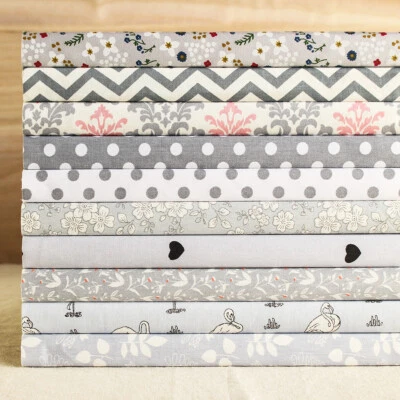 10pc Cotton Fabric Remnants Bundle Offcuts 10" Squares Quilting Patchwork - Image 1 of 4