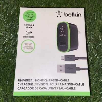 Belkin Universal Home Charger + Cable For Phones Tablets 10W 2.1 Amp Excellent - Image 1 of 2