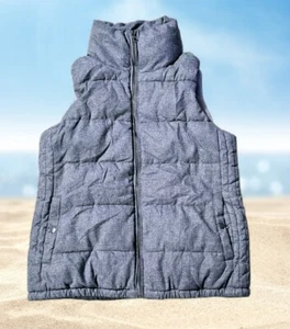 Old Navy Puffer Vest Womens M Gray Full Zip Quilted Down Filled Hike Run NWOT  - Picture 1 of 4