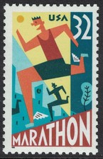Scott 3067- 32c Marathon, Runner- MNH 1996- unused mint stamp
