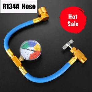 R134A Refrigeran Recharge Hose Kit Car AC-Charge Hose With Gauge USA Stock - Picture 1 of 11